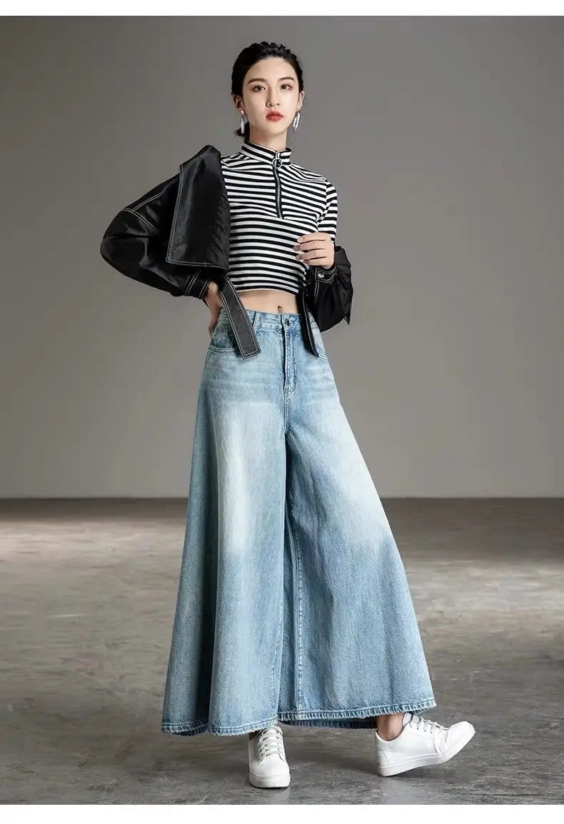 Baggy Jeans High Waist Women's Pants Newjeans Wide Summer Elegant Woman Aestethic Vintage Clothes 90s Korean Clothing Y2k Jean