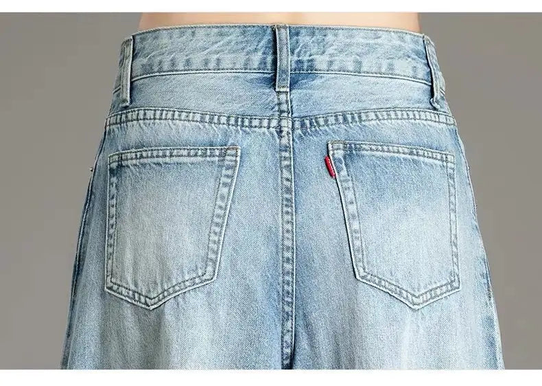 Baggy Jeans High Waist Women's Pants Newjeans Wide Summer Elegant Woman Aestethic Vintage Clothes 90s Korean Clothing Y2k Jean